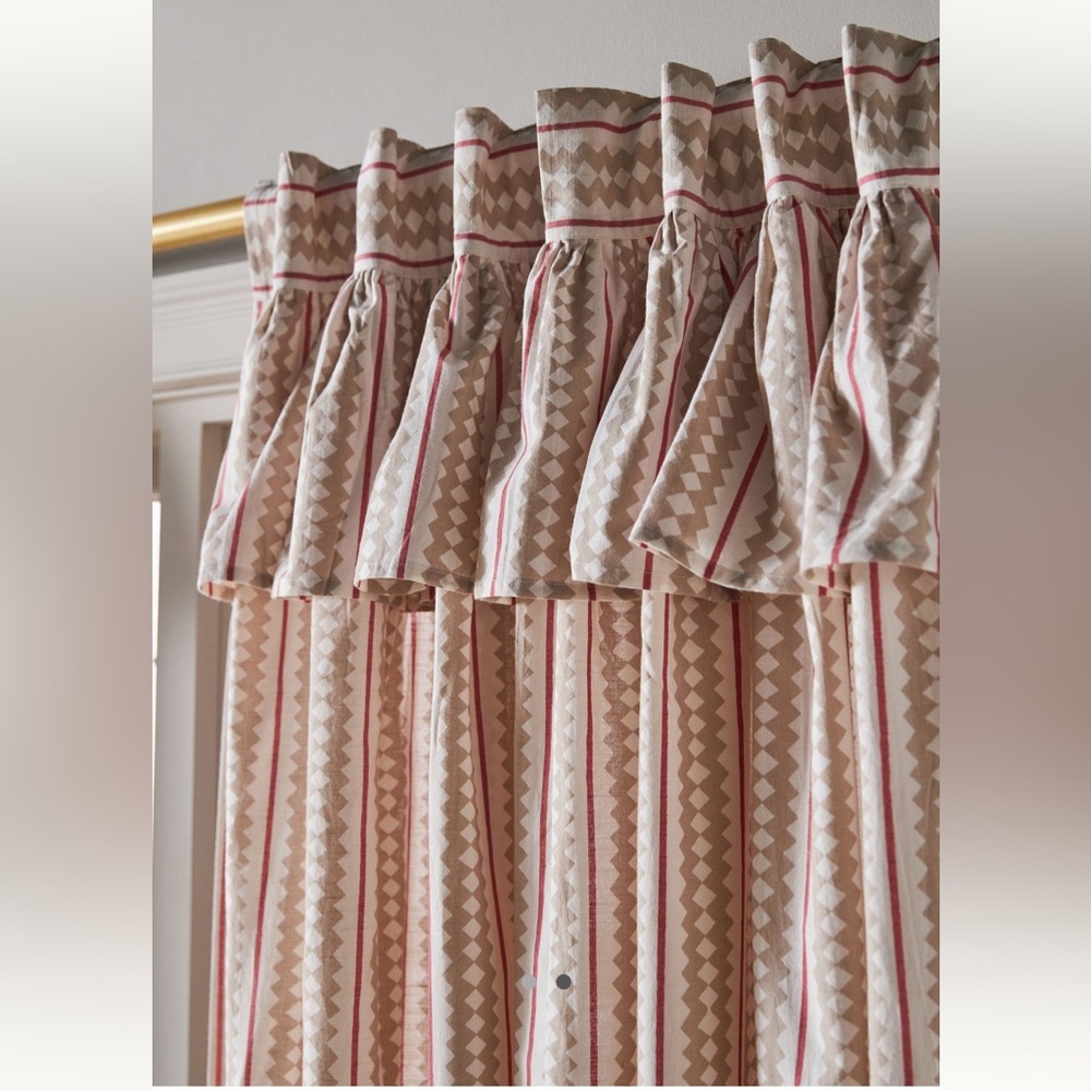 Cotton Printed Stripe Valence Curtain Anthropologie